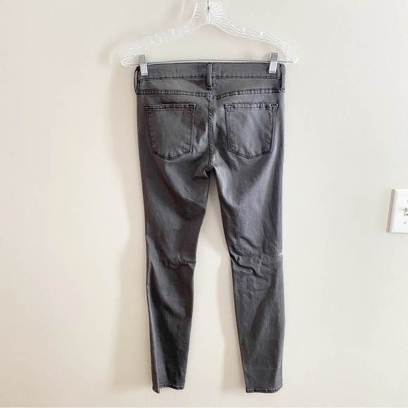 Frame Le Skinny De Jeanne 27 Grey Ripped Distressed Skinny Jeans Stretch - Picture 8 of 11